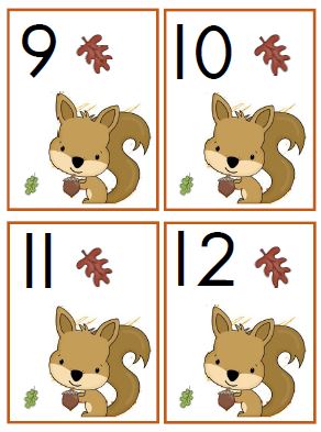 herfst getalkaartjes