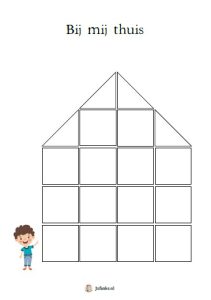 bij mij thuis knutselen huis kleuters