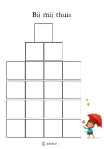 bij mij thuis knutselen huis kleuters