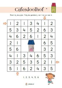 cijferdoolhof thuis huis kleuters