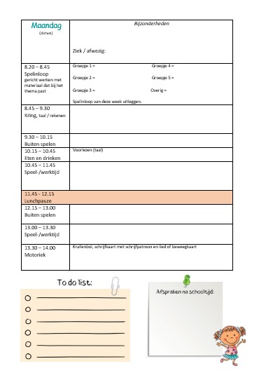 dagprogramma kleutergroep klassenmanagement