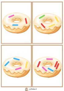 donuts versieren telkaarten kleuters