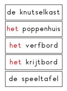 hoeken lokaal kaartjes