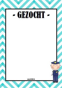 gezocht poster politie kleuters tekenopdracht