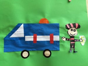 politie auto vouwen kleuters