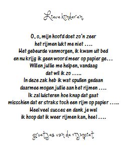 rijmbrief sinterklaas kleuters