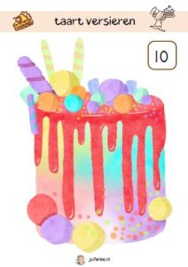 klei en telkaarten bakker taart kleuters