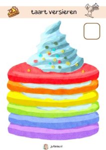 klei en telkaarten bakker taart kleuters
