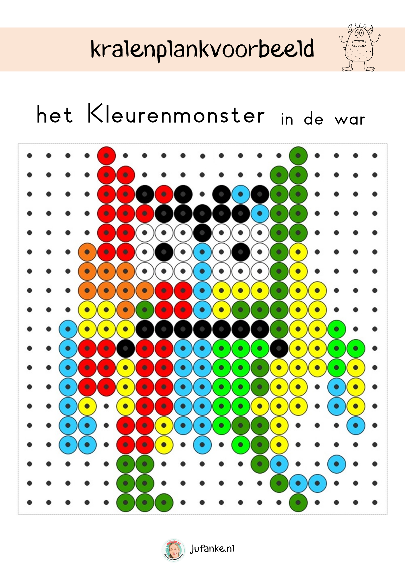 kralenplankvoorbeeld kleurenmonster